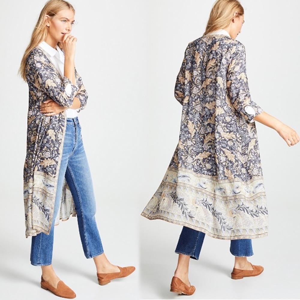 Maxi Duster KIMONO Oasis Nightshade Robe Floral - Picture 2 of 4